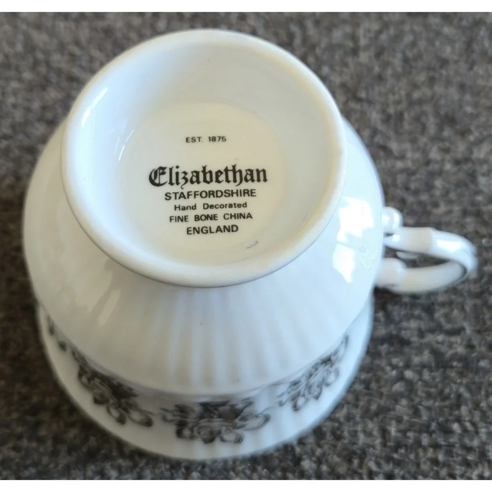Elizabethan Staffordshire Fine Bone China 25th Anniversary Teacup Silver England